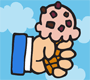 hand holding ice cream cone