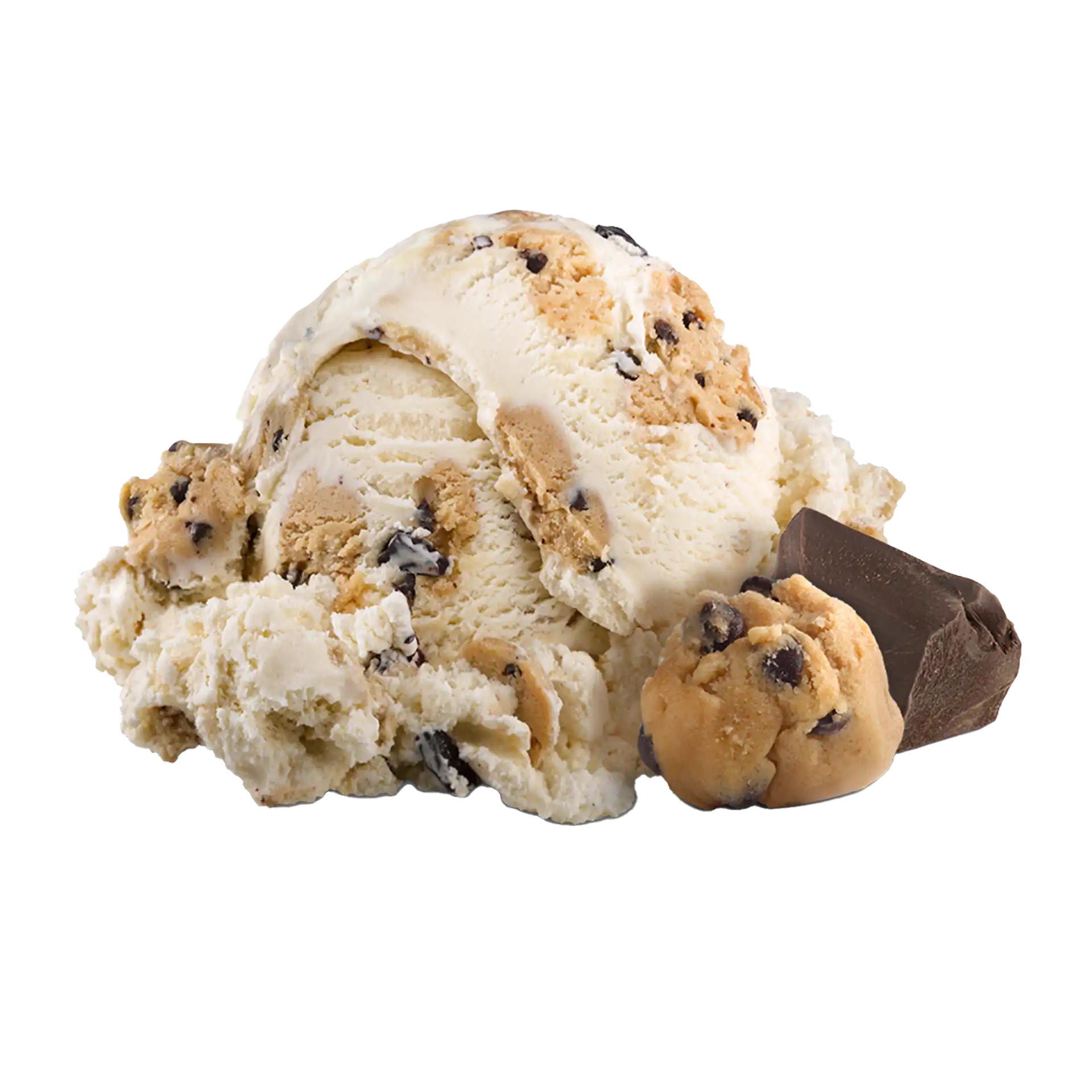 Scoop of ice cream and cookie dough