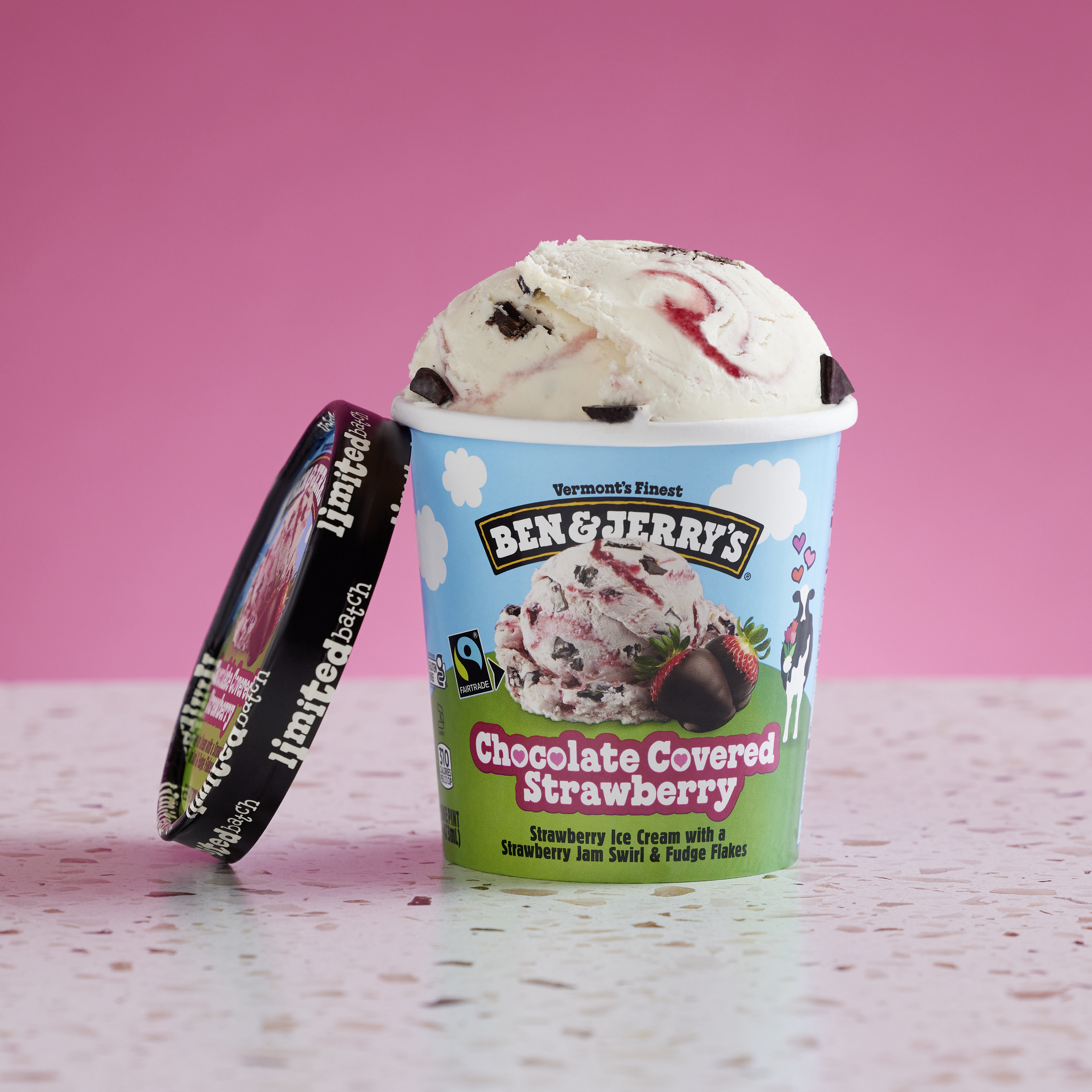 Chocolate Covered Strawberry Ice Cream - Pint 2 / 3