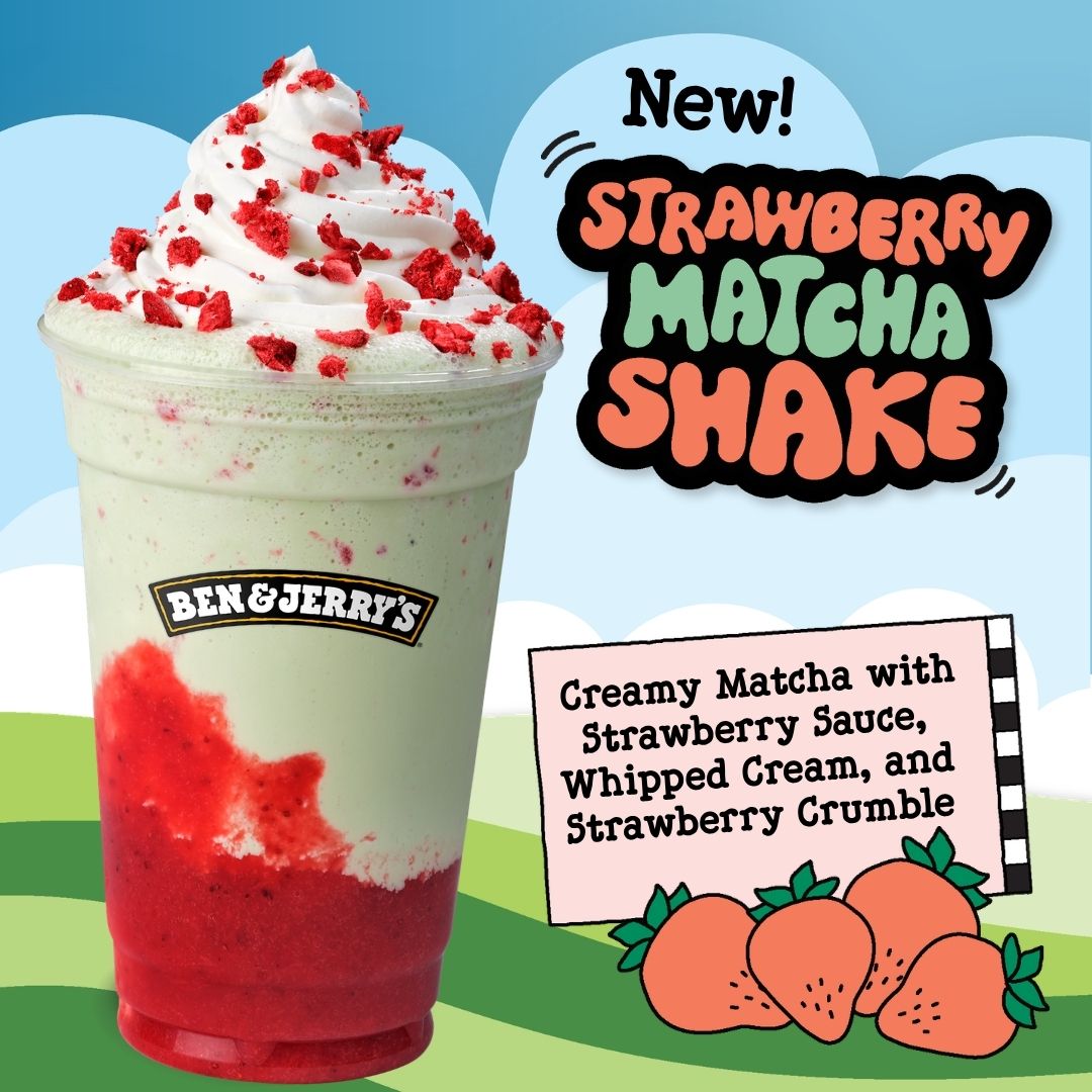 Look for the Strawberry Matcha Shake at your Scoop Shop!