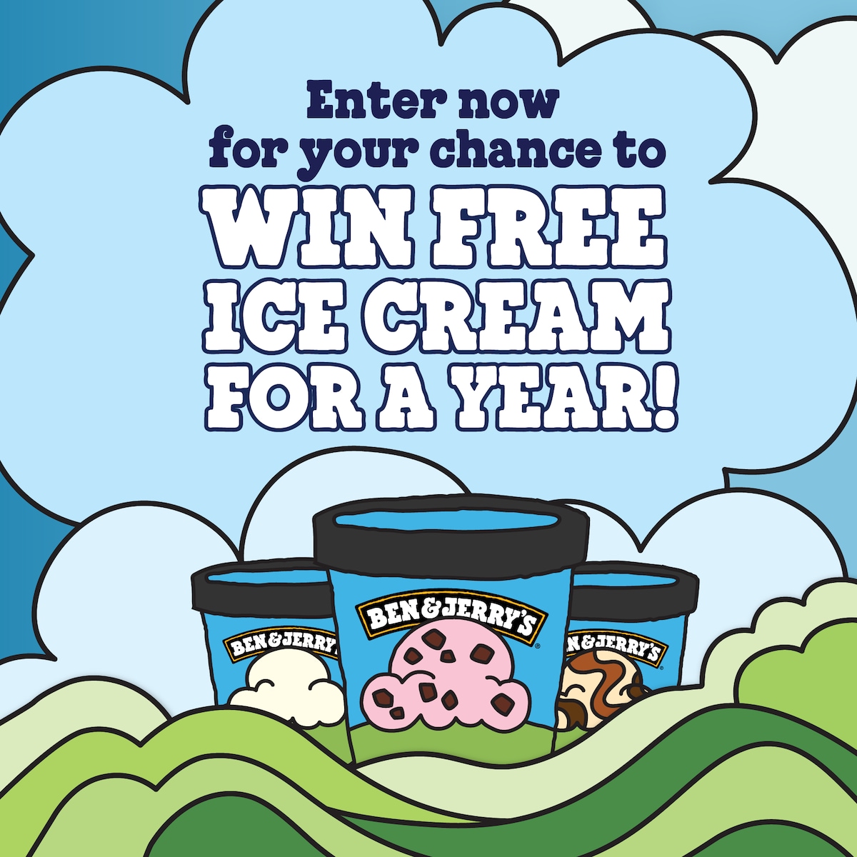 Enter For Your Chance to Win A Year's Supply of Ben & Jerry's!