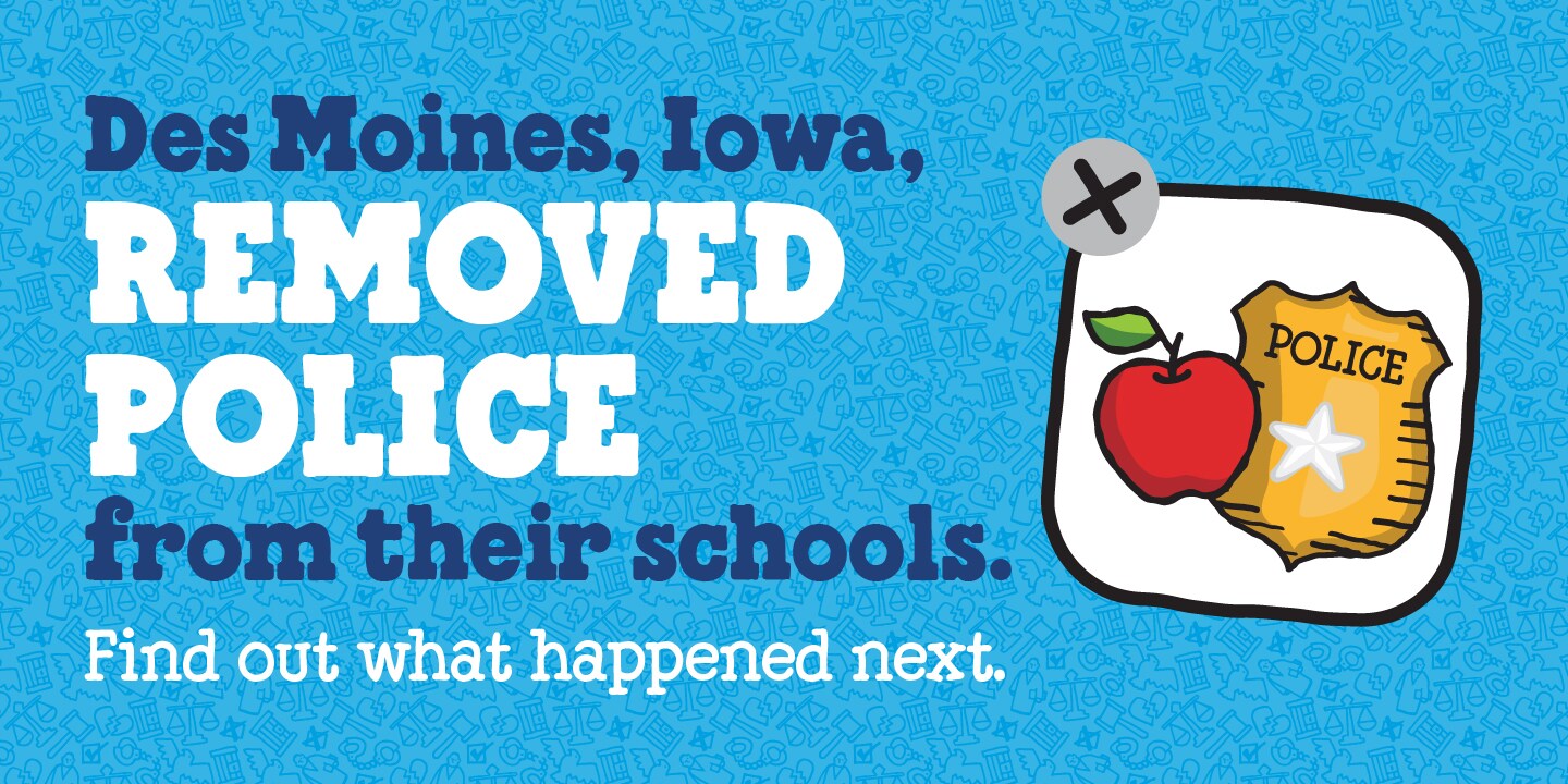 Des Moines Removed Cops From Their Schools plaque with a badge and apple