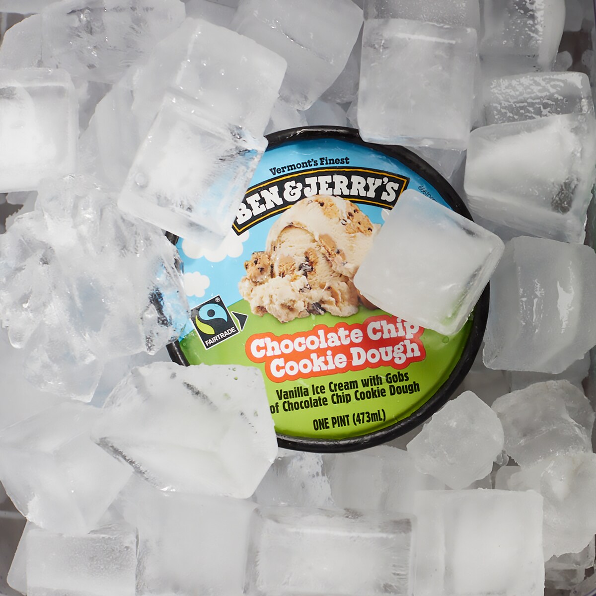 Ben & Jerry's Ice Cream buried in ice
