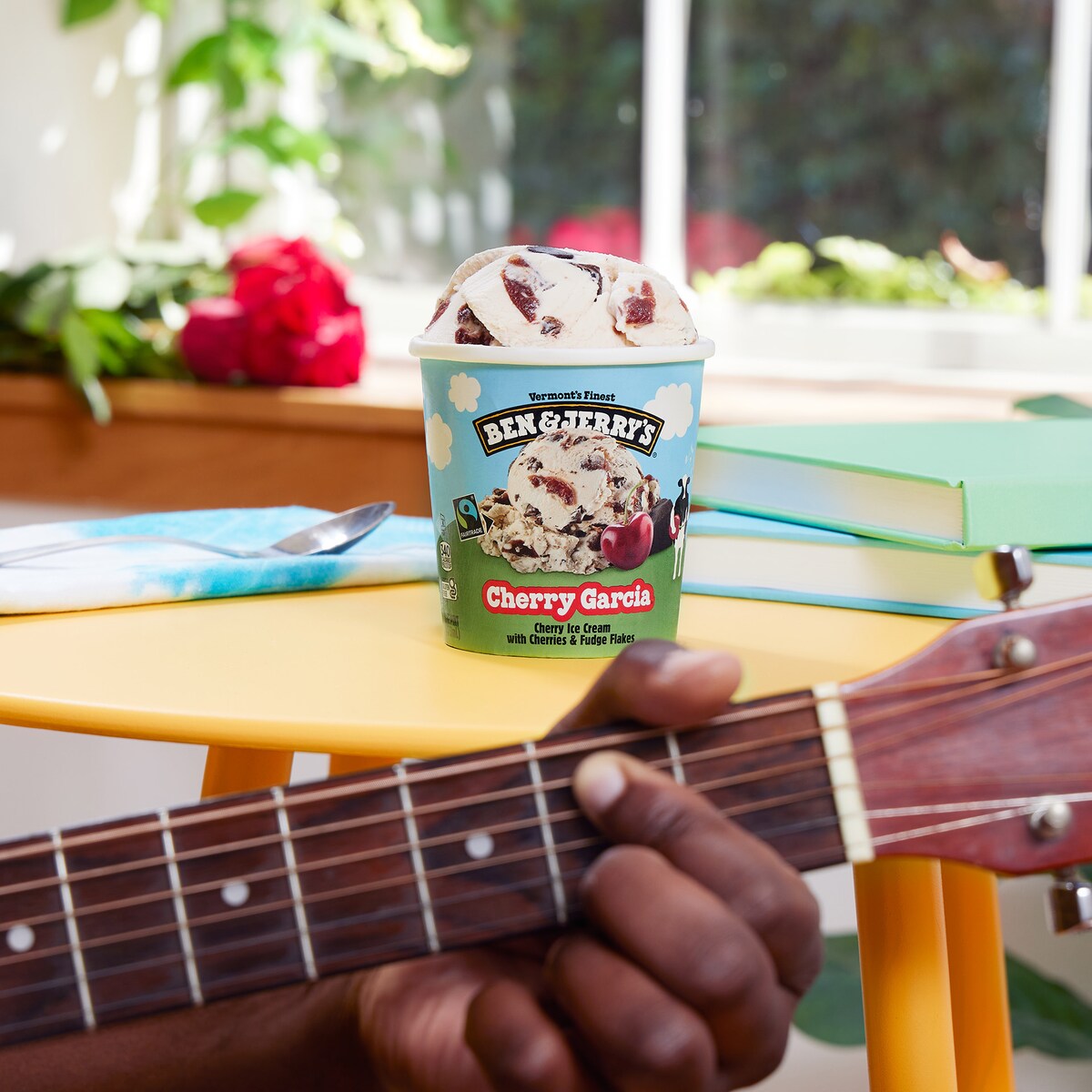 Pint of Ben & Jerry's Cherry Garcia ice cream