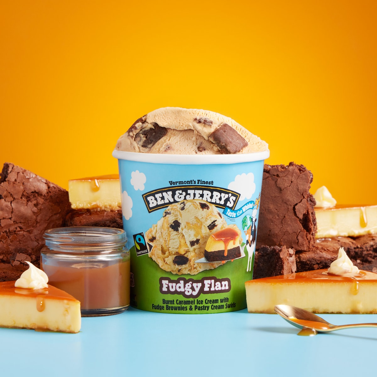 Fudgy Flan Ice Cream - Pint 3 / 4