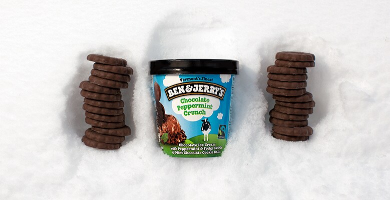A pint of Chocolate Peppermint Crunch Ben & Jerry's and mint chocolate cookies