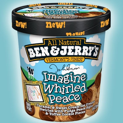 a Pint of Ben & Jerry's Imagine Whirled Peace