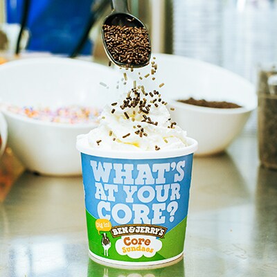 Adding sprinkles to your ice cream sundae