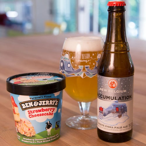 Accumulation White IPA and Strawberry Cheesecake