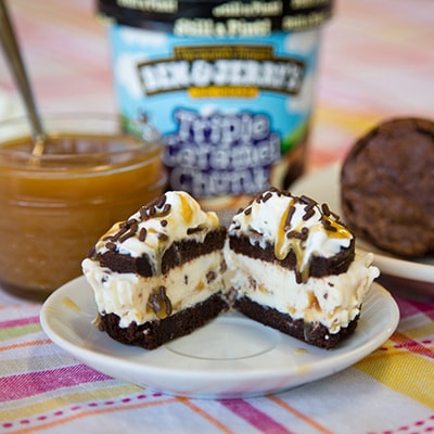 Triple Caramel Brownie Ice Cream Cupcake