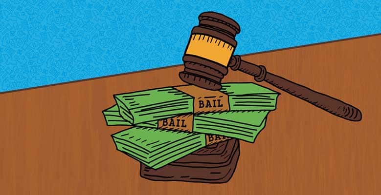 Image of money wrapped with a bail label