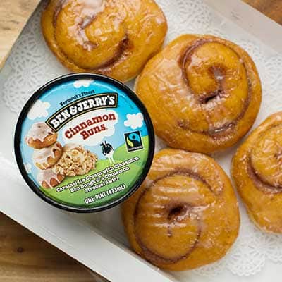 A pint of Ben & Jerry's Cinnamon Buns