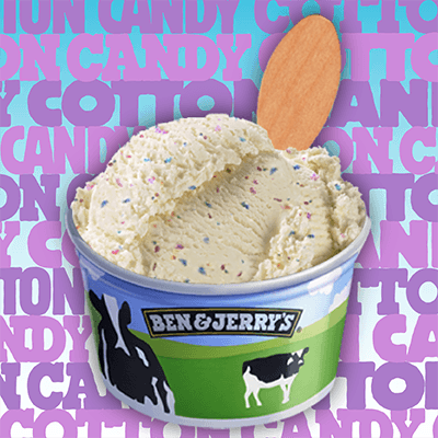 A cup of Ben & Jerry's Cotton Candy
