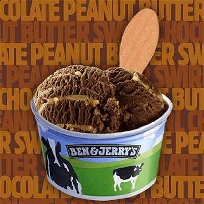 A cup of Ben & Jerry's Chocolate Peanut buttery Swirl