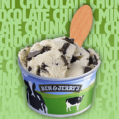 A cup of Ben & Jerry's Mint Chocolate Chunk