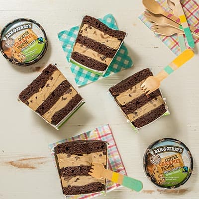 Vegan Layered Pint Cake and ice cream