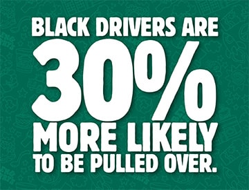 Black drivers are 30% more likely to be pulled over.