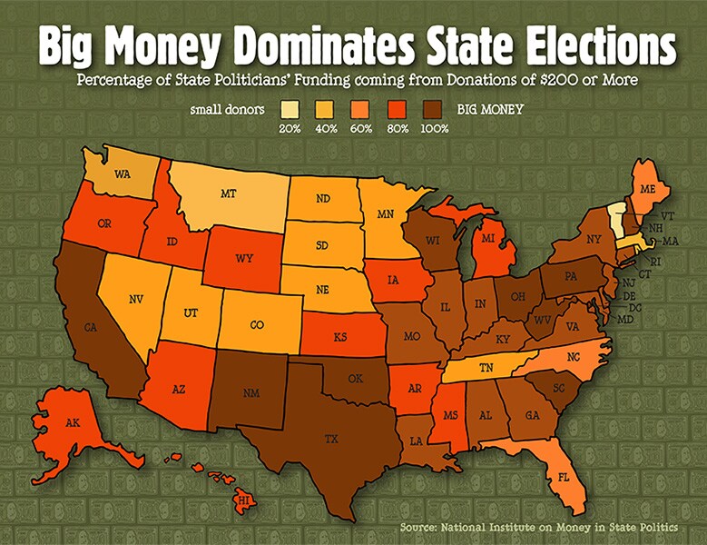 Big money in state politics map