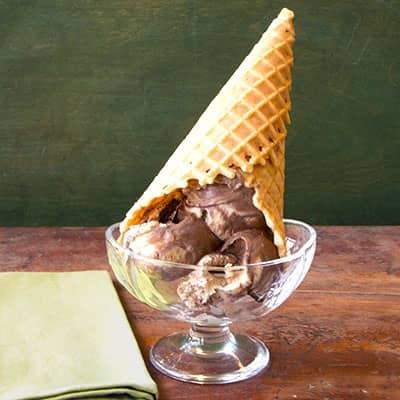 Waffle cone in a sundae cup