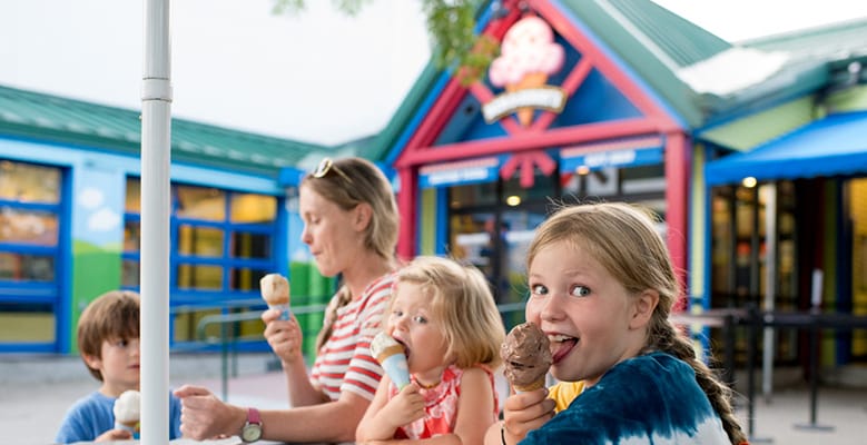 A Family eating Ben & Jerry's Ice Cream