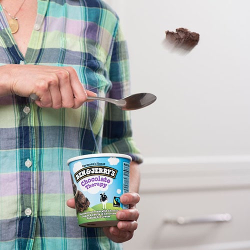 Spoonful of Ice Cream flying through the air