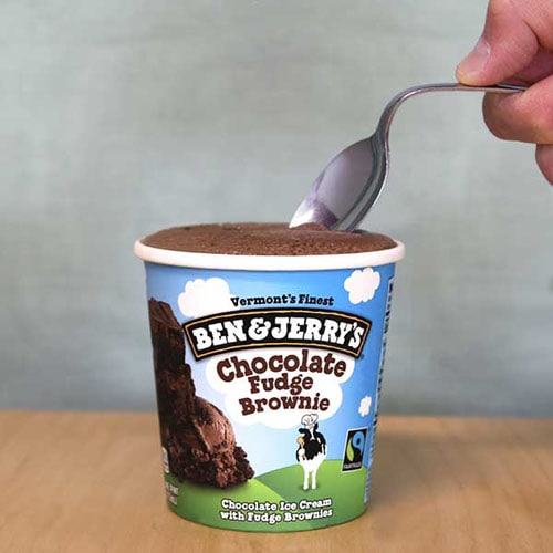 A bent spoon in a pint