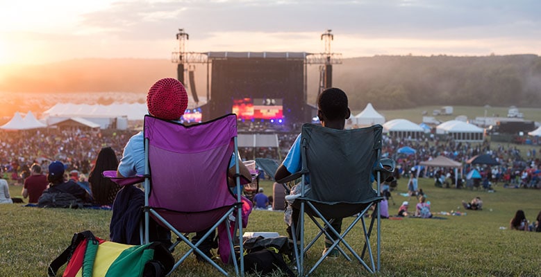 Festival-goers at the Many Rivers to Cross Festival
