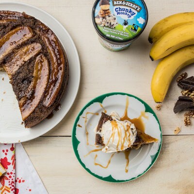 Ben & Jerry's Chunky Monkey Browned Butter Banana Upside Down Cake