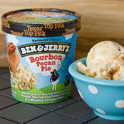A pint of Bourbon pecan pie Ben & Jerry