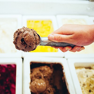 A scoop of ice cream