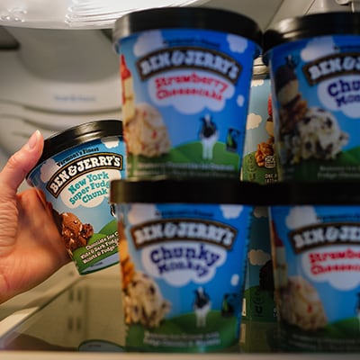 Several Pints of ice cream