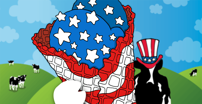 4th of July waffle cone