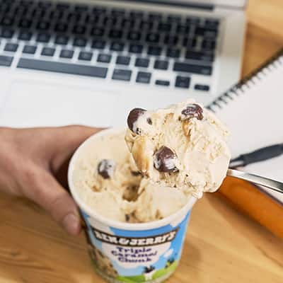 A pint of Triple Caramel Chunk
