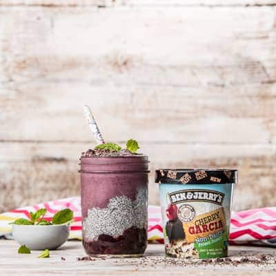 Cherry Garcia, Acai, and Chia Smoothie Jar
