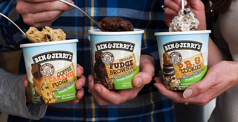 Three pints of Non Dairy Ben & Jerry's Ice Cream