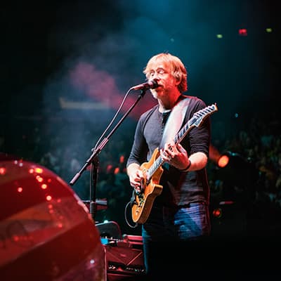 Singing at a concert