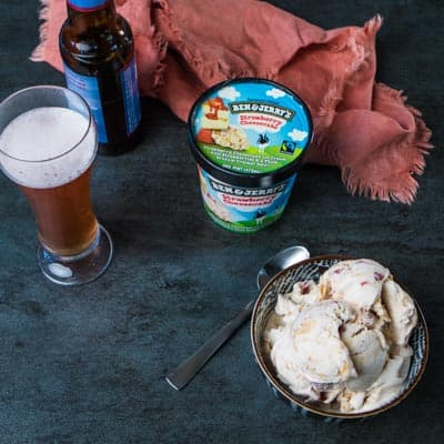 Fruity Beer With Strawberry Cheesecake