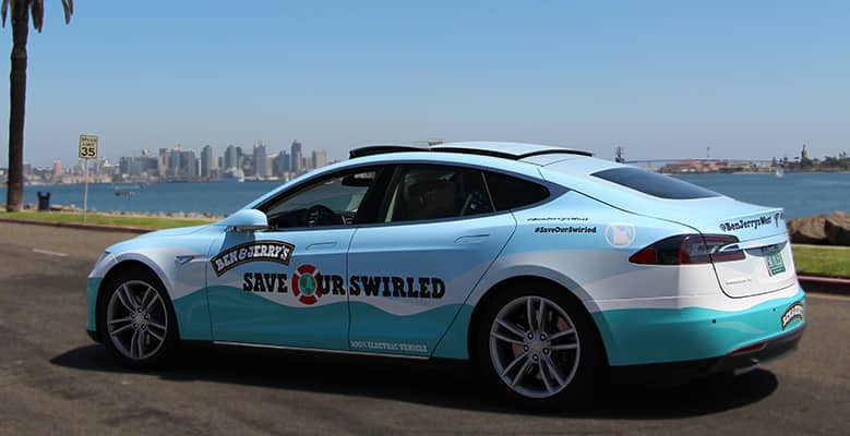 Ben & Jerry's Save Our Swirled car