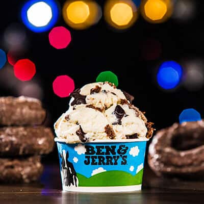 A cup of Ben & Jerry's Ice Cream