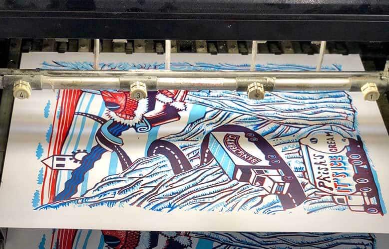 A It's Ice Cream Poster being printed