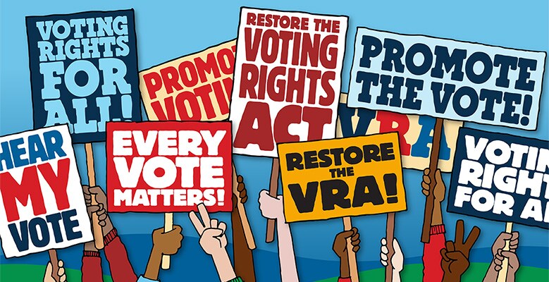 Voting Rights For All signs