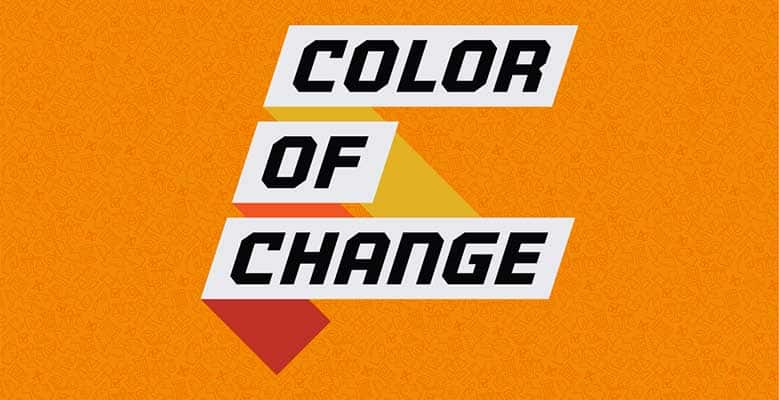 Color of Change logo on an orange background