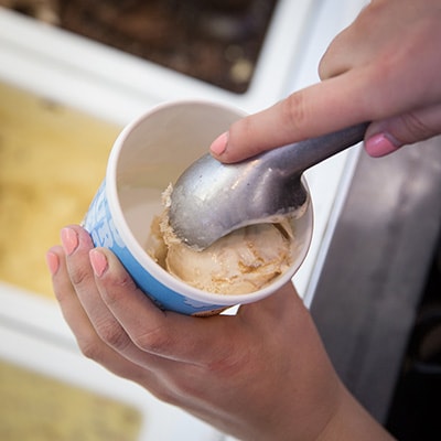 A Picture of putting your ice cream on one side of the container