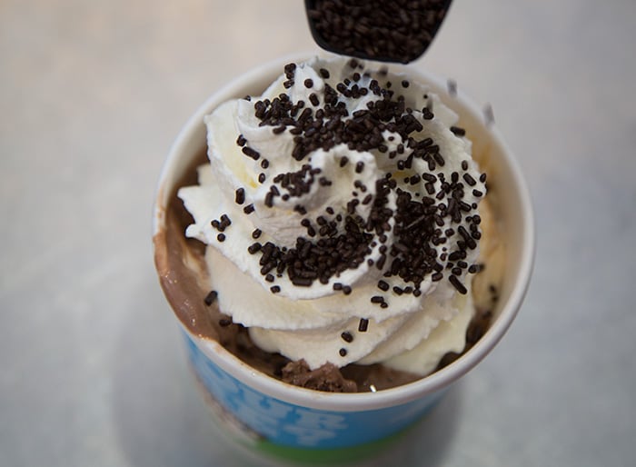 Adding some chocolate sprinkles