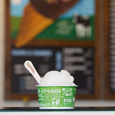 Cup of Lemonade sorbet at a Ben & Jerry's Scoop Shop