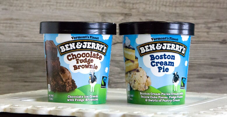 Pints of Chocolate Fudge Brownie and Boston Cream Pie