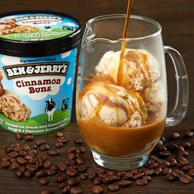 Ben & Jerry's Cinnamon Buns ice cream with espresso