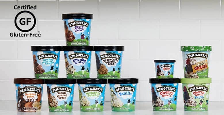 Ben & Jerry's certified gluten-free ice cream flavors
