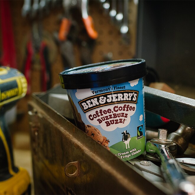 Ben & Jerry's Ice Cream in a tool box
