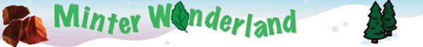 minter wonderland banner with xmas trees